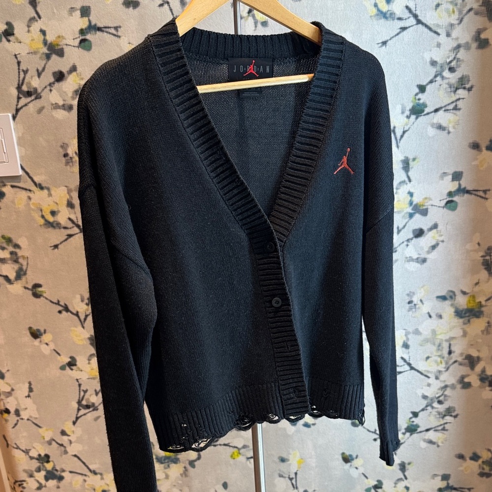 Jordan Women's Black Distressed Sweater